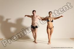 Underwear Woman - Man White Average Short Brown Dancing Dynamic poses Academic